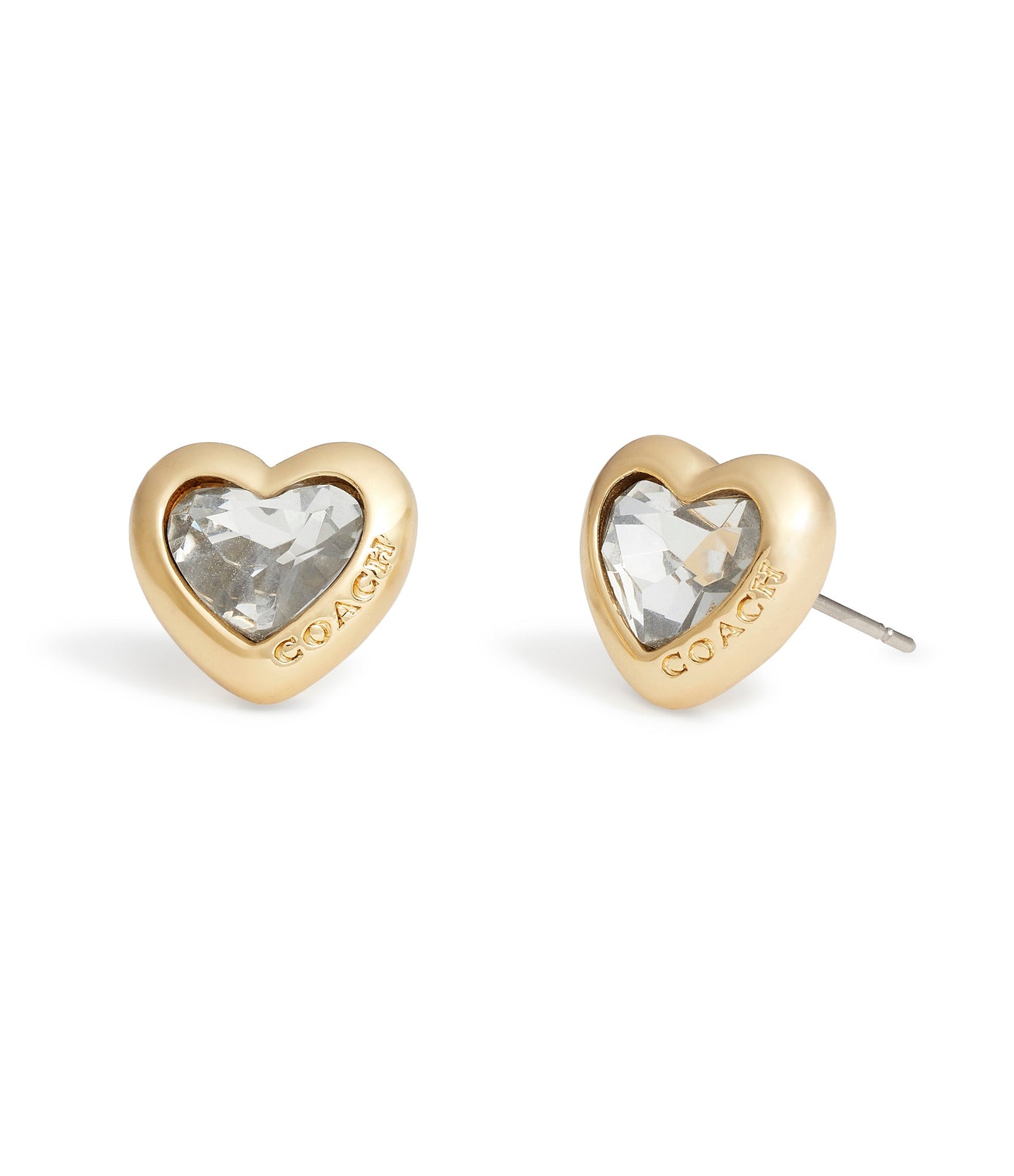 37422733GLD-Heart Stud Earrings-Crystal