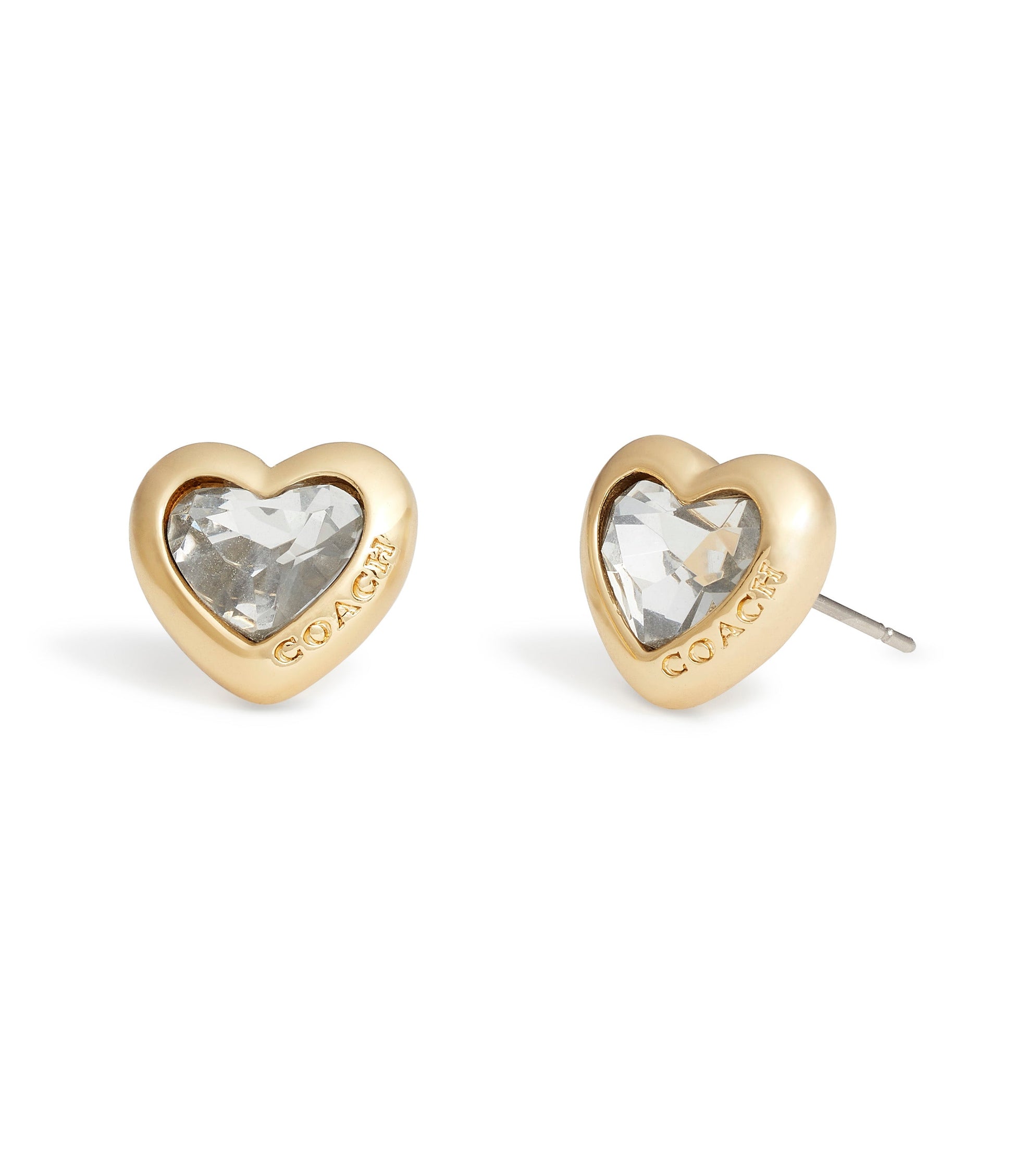 37422733GLD-Heart Stud Earrings-Crystal