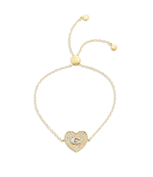 440617gld-signature heart slider bracelet-golden shadow