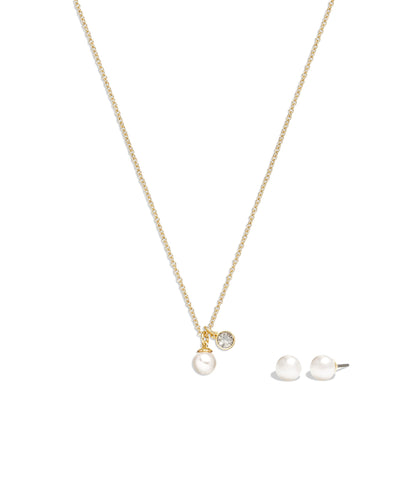 37444337GLD-Pearl Jewellery Set-Crystal/Gold