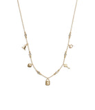 Iconic Mini Charm Bib Necklace-448325GLD-Shiny Gold