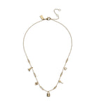 Iconic Mini Charm Bib Necklace-448325GLD-Shiny Gold