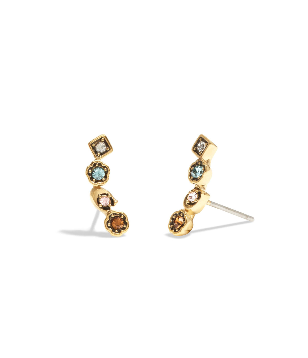 Signature Gem Crawler Earrings-448332GLD-Multi/Gold