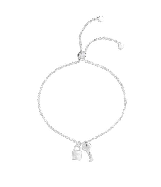 Signature Charm Slider Bracelet-448384RHO-Rhodium