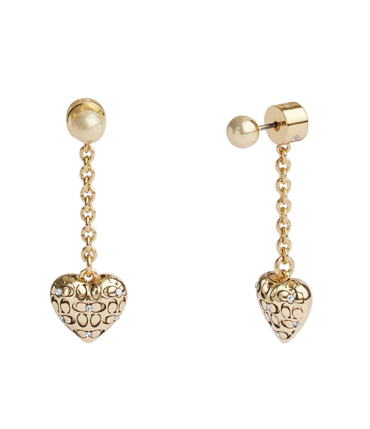 Signature Quilted Heart Earrings-37460417Gld-Crystal
