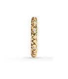 37460421GLD-Quilt Heart Hoop Earrings-Crystal