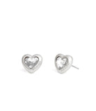 37460432RHO-Stone Heart Stud Earrings-Crystal