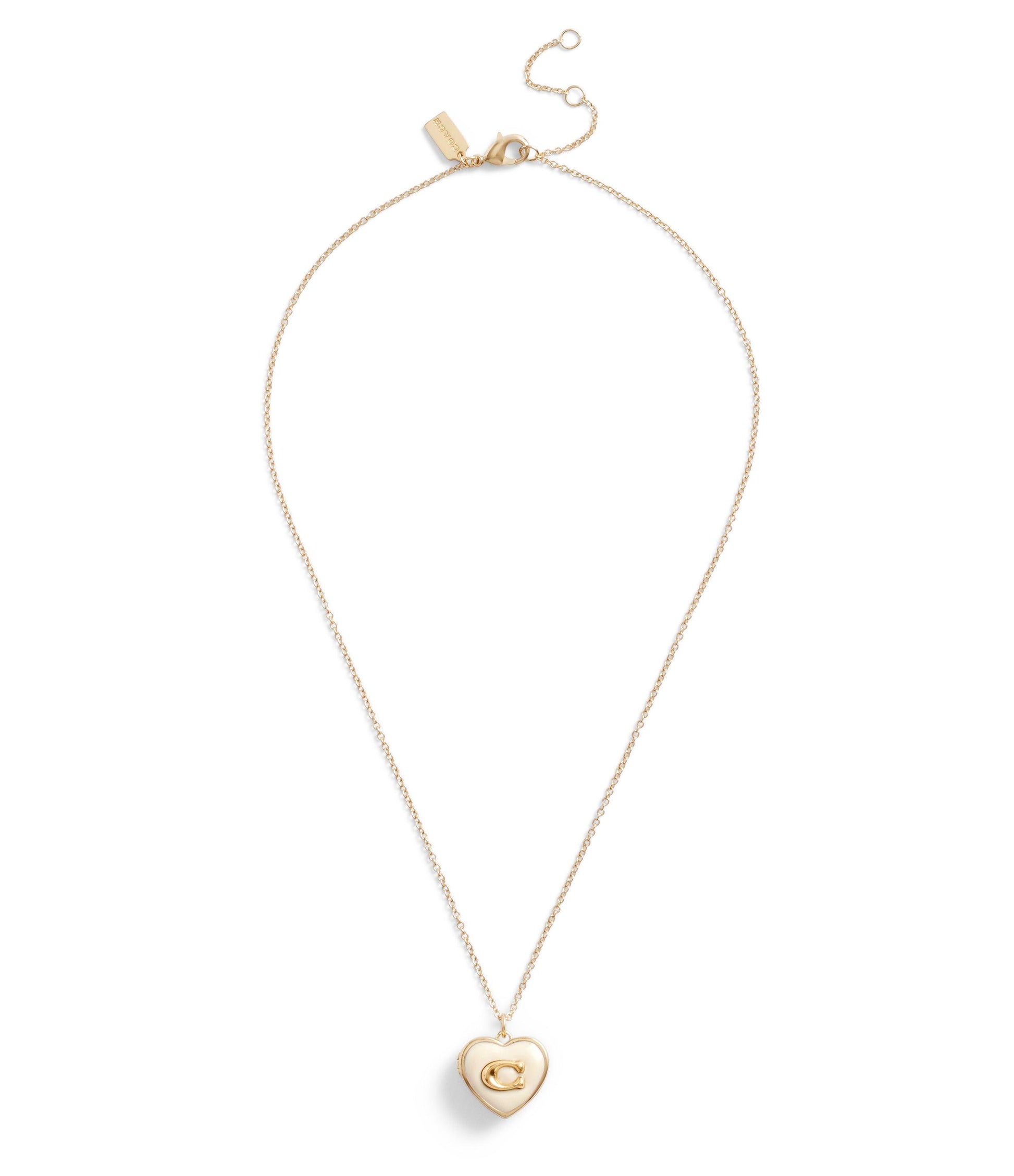 Signature Heart Locket Boxed Necklace-37463846Gld-Chalk