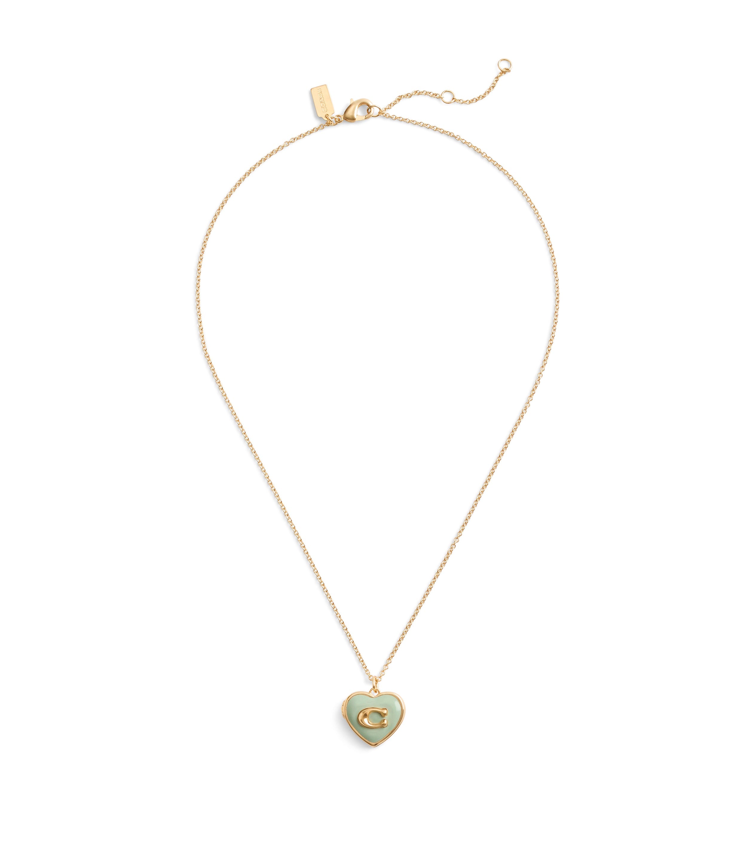 37469933GLD-Enamel Heart Short Pendant Boxed Necklace