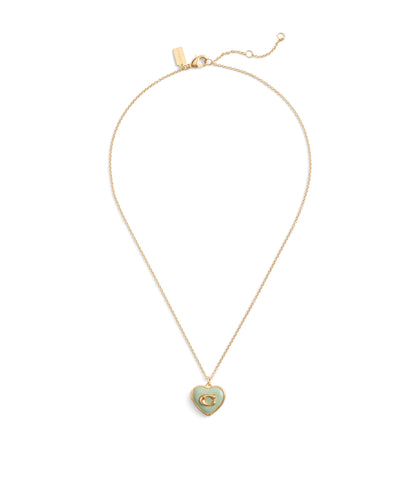 37469933GLD-Enamel Heart Short Pendant Boxed Necklace