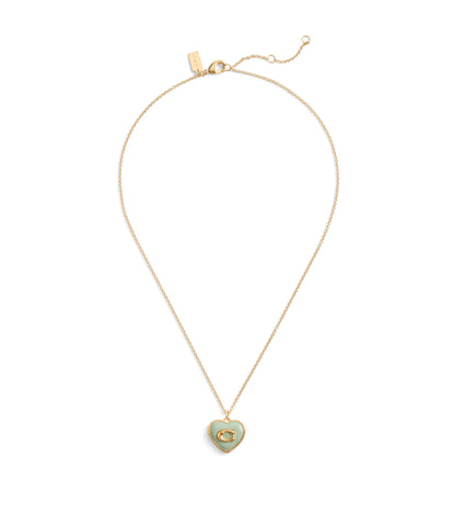 37469933GLD-Enamel Heart Short Pendant Boxed Necklace