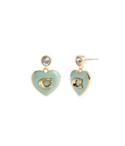 37469937GLD-Enamel Heart Drop Boxed Earrings