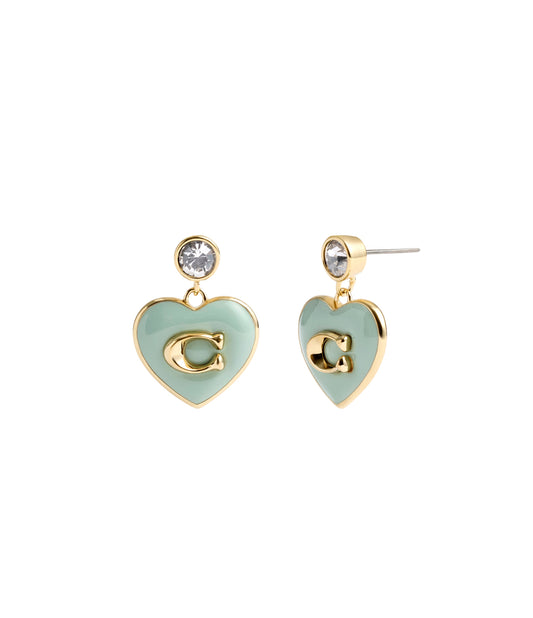 37469937GLD-Enamel Heart Drop Boxed Earrings