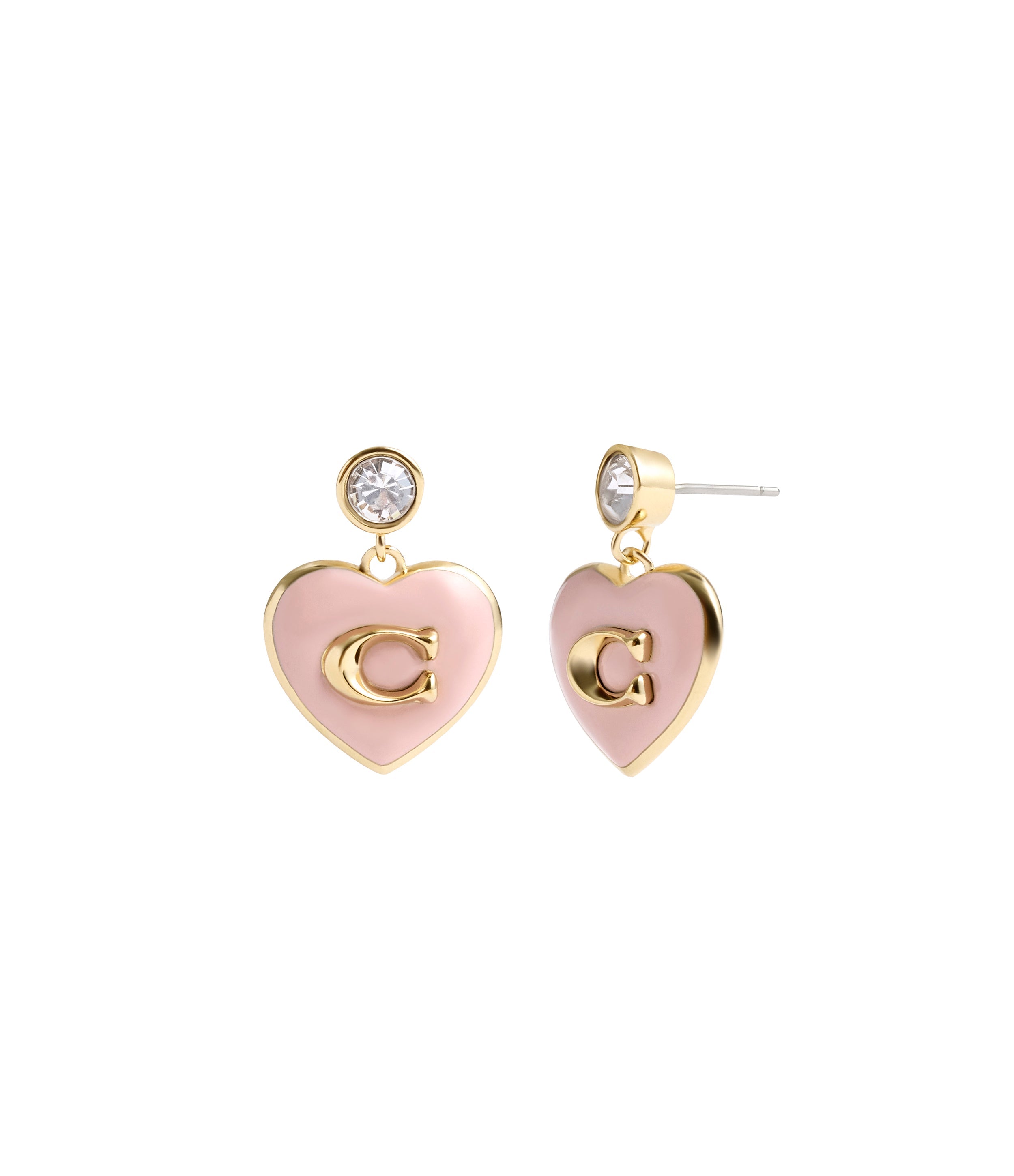 37469937GLD-Enamel Heart Drop Boxed Earrings