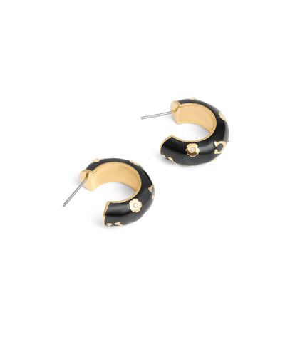 37469951GLD-Enamel Chubby Huggie Earrings