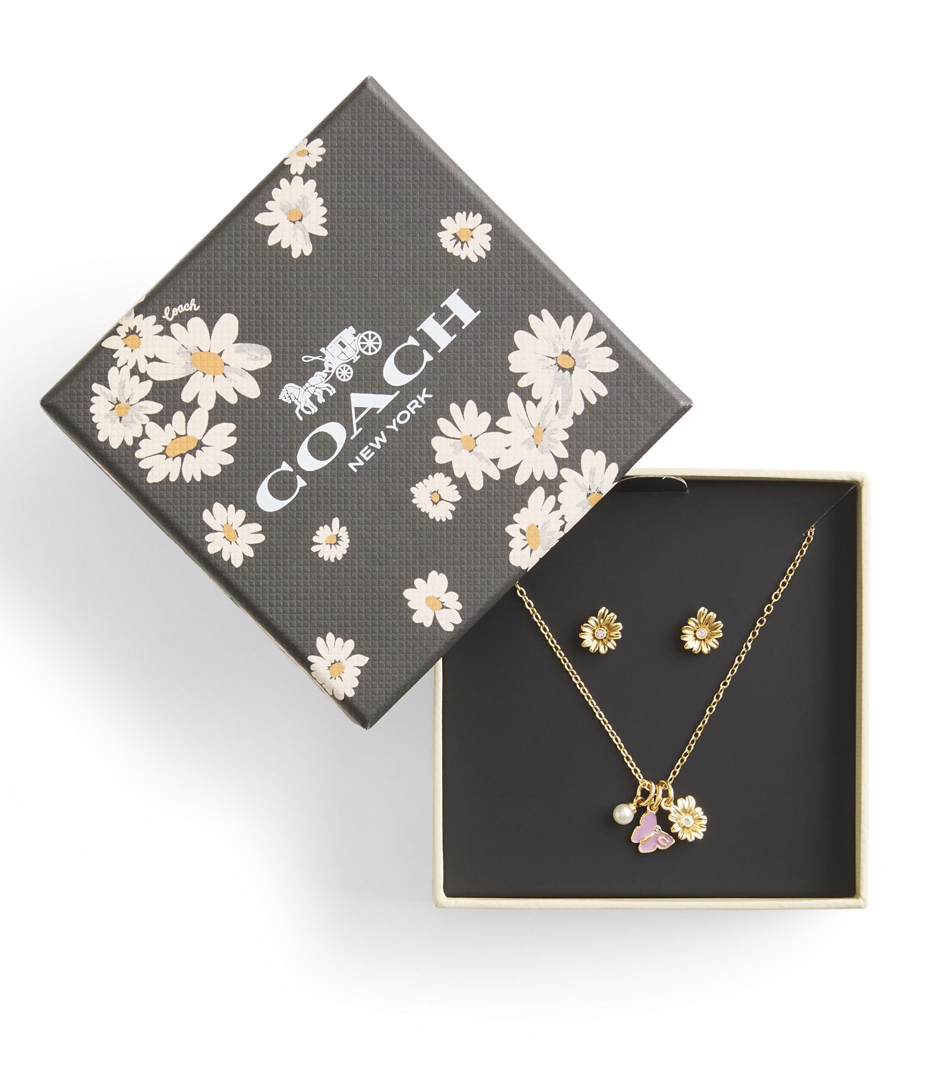 37469955GLD-Daisy Earrings & Necklace Set-MULTI