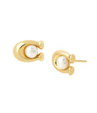 37473741GLD-Earrings & Necklace C Pearl Set-Pearl/Gold