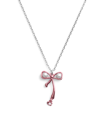 37491613RHO-Bowtique Pearl Pendant Necklace-Pink