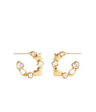 37491619GLD-Signature Star Charm Huggies-Crystal