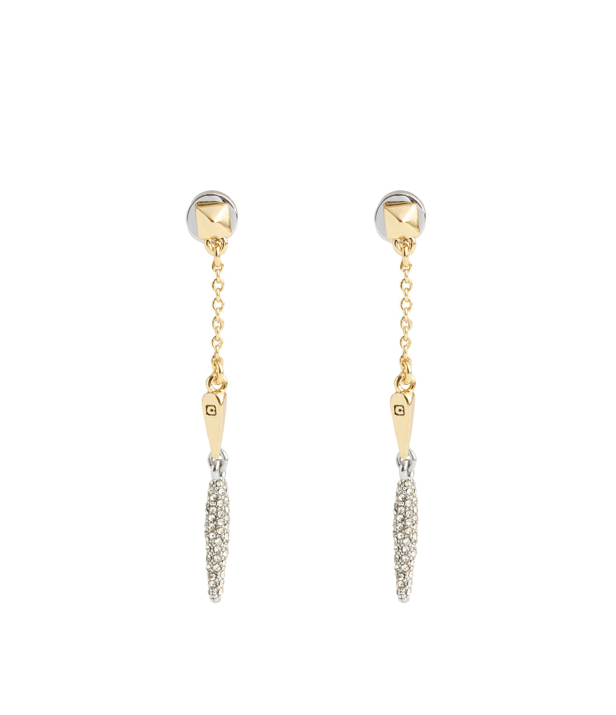 37491625TWO-Signature Pavé Spike Front Back Earrings-Twotone