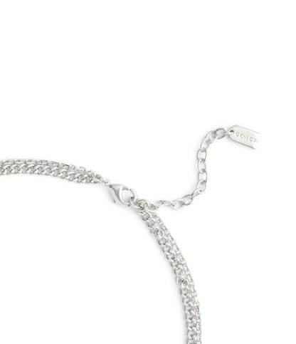 37491626TWO-Signature Pavé Spike Layered Necklace-Rhodium