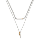 37491626TWO-Signature Pavé Spike Layered Necklace-Rhodium