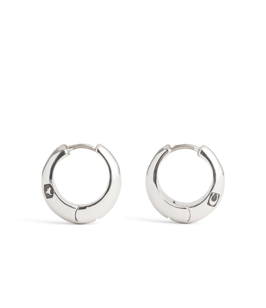 37491638RHO-Signature Hallmark Tubular Huggies-Rhodium