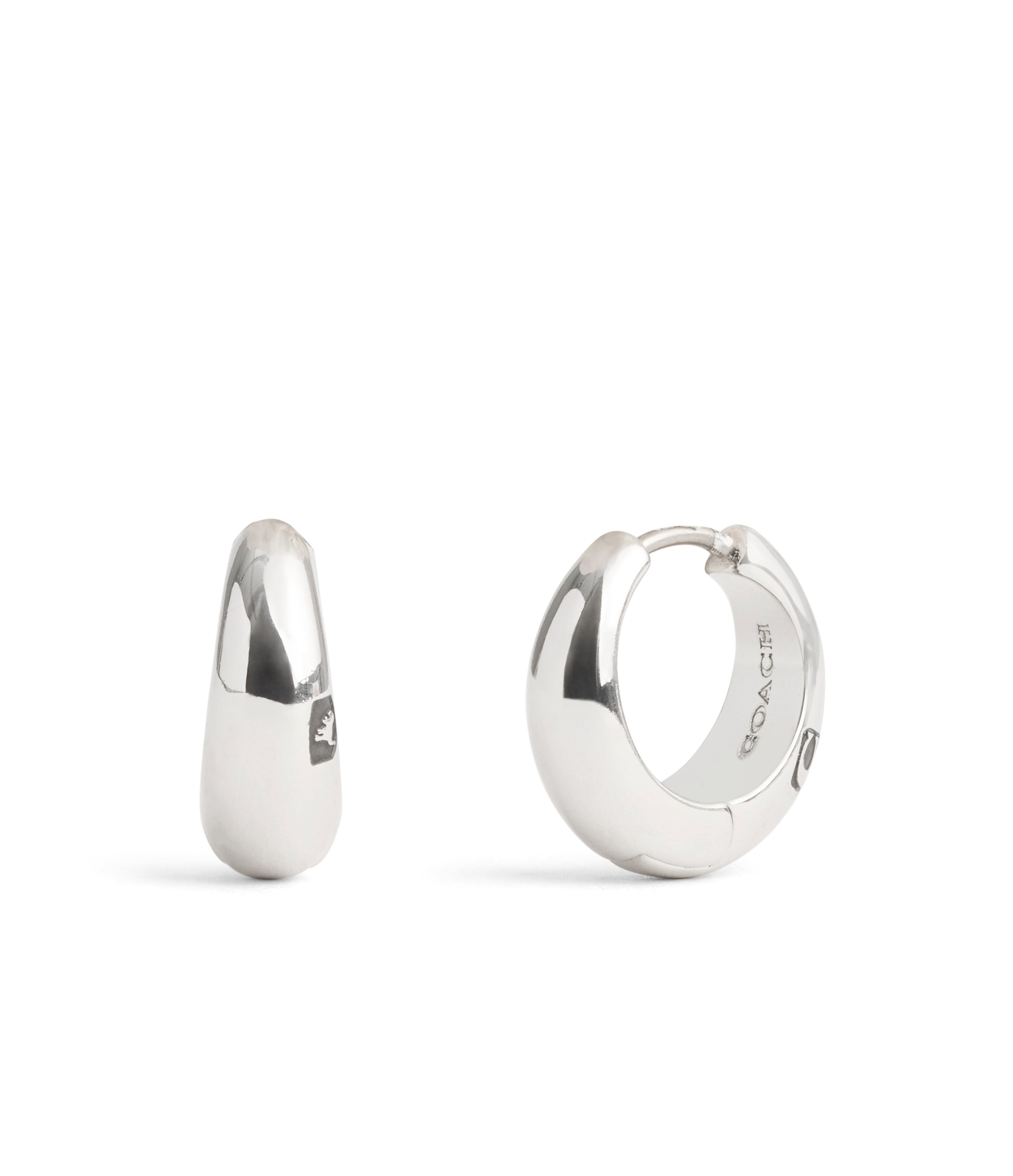 37491638RHO-Signature Hallmark Tubular Huggies-Rhodium