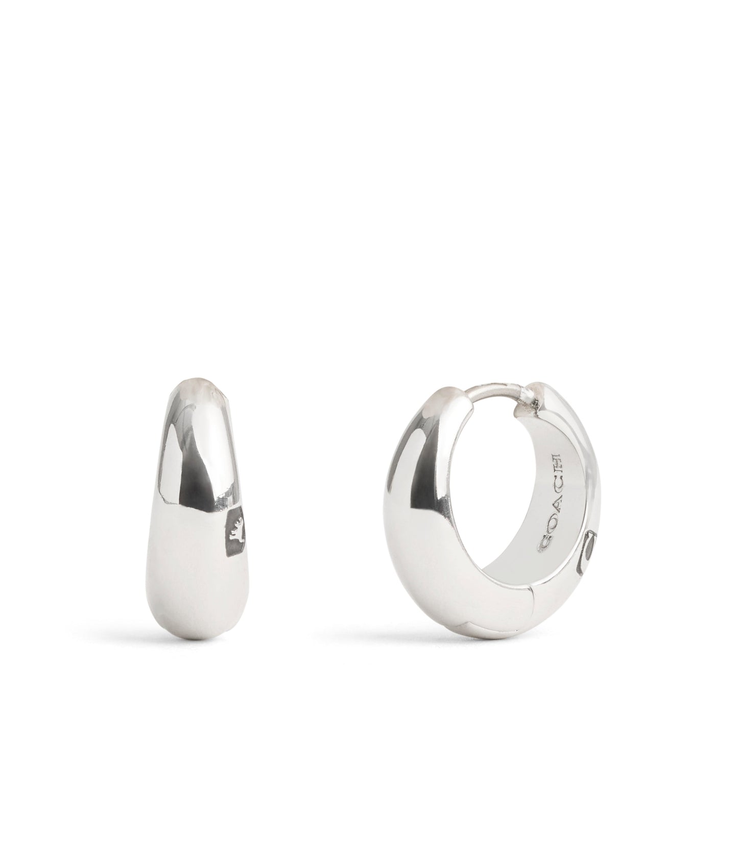 37491638RHO-Signature Hallmark Tubular Huggies-Rhodium