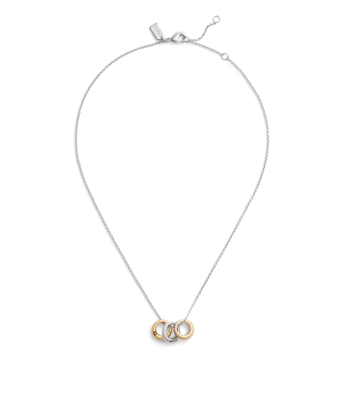 37491641TWO-Signature Tubular Rondelle Pendant Necklace-Twotone