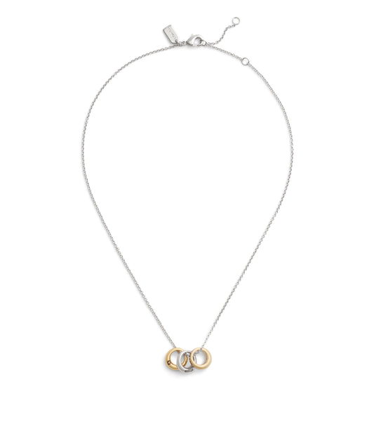 37491641TWO-Signature Tubular Rondelle Pendant Necklace-Twotone