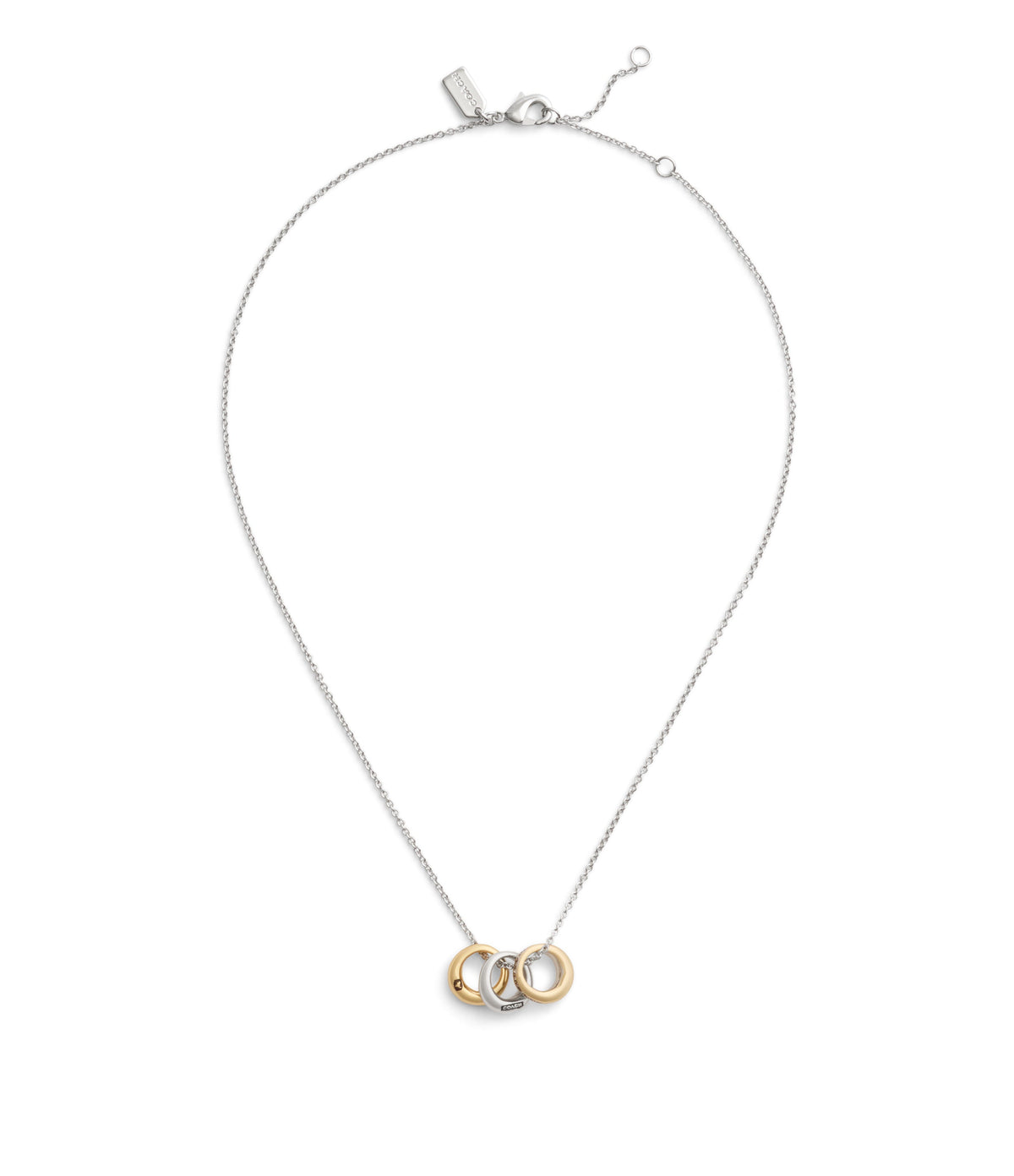 37491641TWO-Signature Tubular Rondelle Pendant Necklace-Twotone