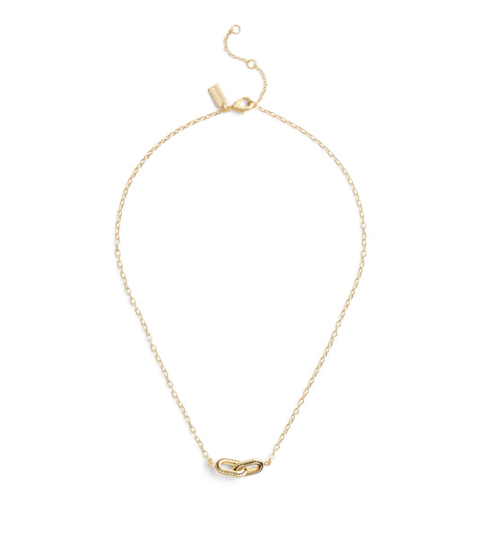 37491653GLD-Stitched Link Pendant Necklace-Gold