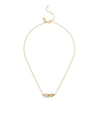 37491653GLD-Stitched Link Pendant Necklace-Gold