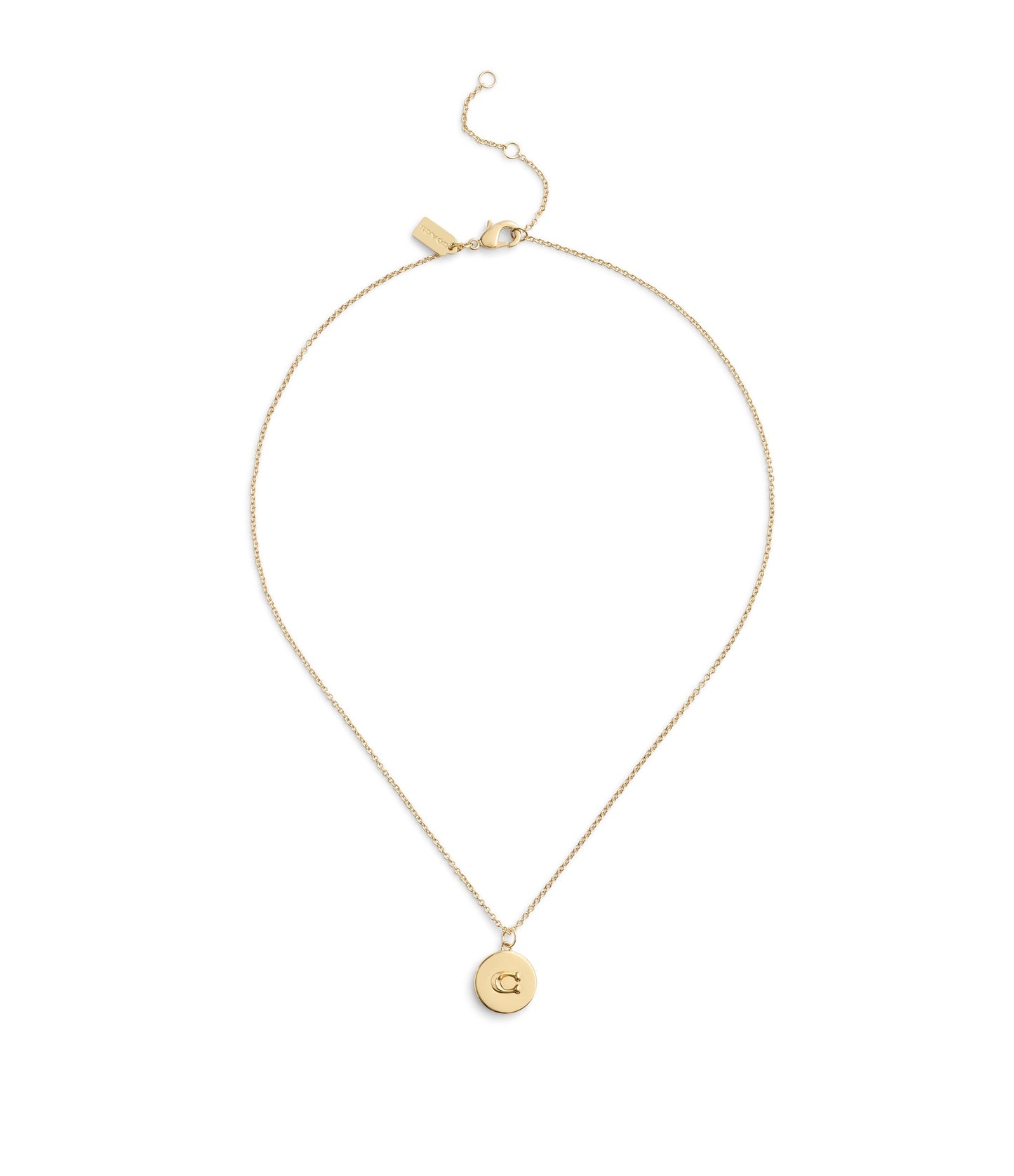 37493100GLD-Signature Coin Pendant Necklace-Gold
