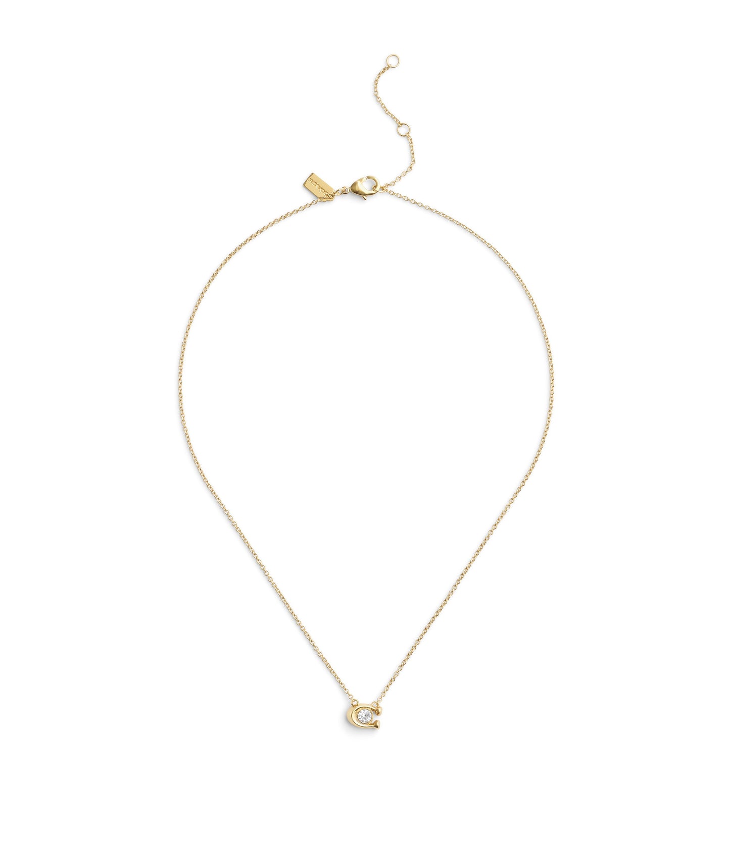 37493112GLD-Signature C Stone Pendant Necklace-Crystal