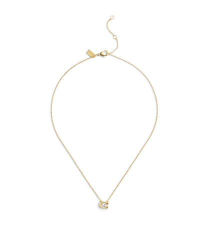 37493112GLD-Signature C Stone Pendant Necklace-Crystal