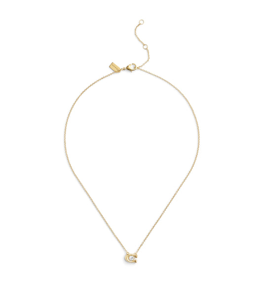 37493112GLD-Signature C Stone Pendant Necklace-Crystal