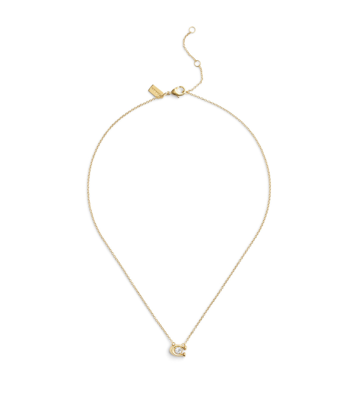37493112GLD-Signature C Stone Pendant Necklace-Crystal