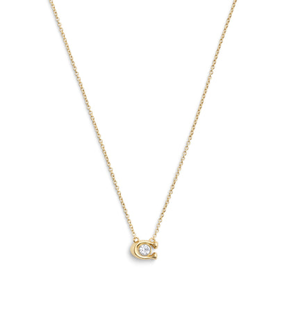 37493112GLD-Signature C Stone Pendant Necklace-Crystal