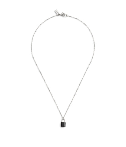 37493201SLV-Men's Sterling Silver Signature Onyx Padlock Penda-Black