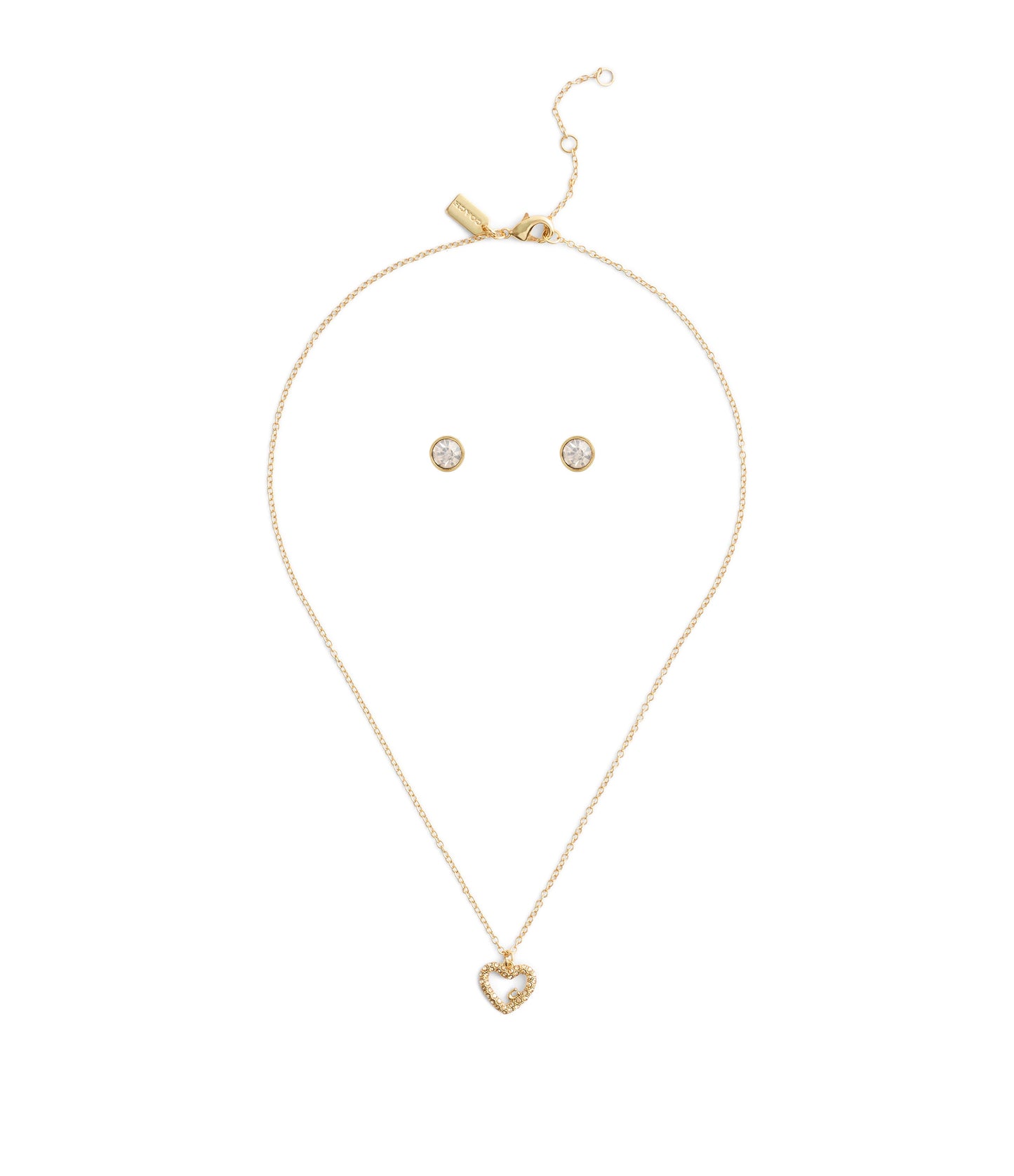 37493516GLD-Signature Pavé Heart Jewelry Set-Crystal