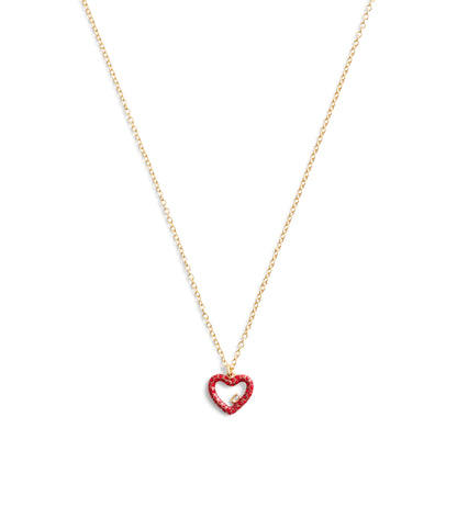 37493516GLD-Signature Pavé Heart Jewelry Set-Red