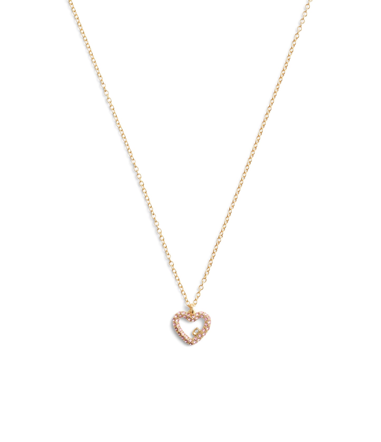 37493516GLD-Signature Pavé Heart Jewelry Set-Pink