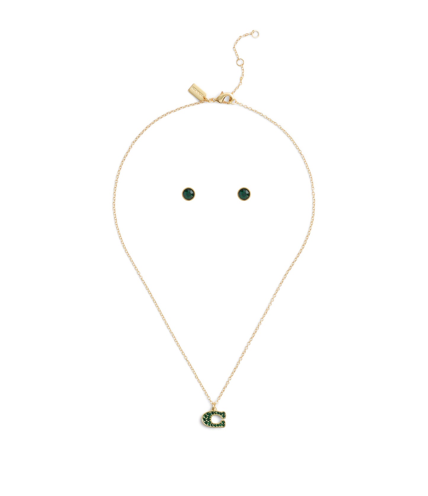 37493517GLD-Signature Pavé C Jewelry Set-Green