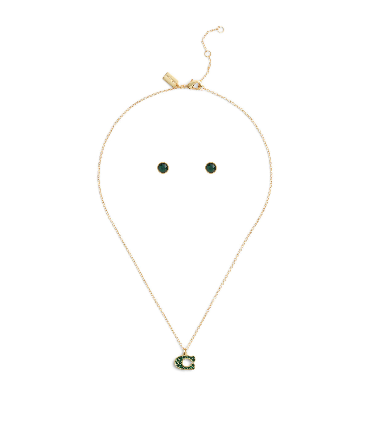 37493517GLD-Signature Pavé C Jewelry Set-Green