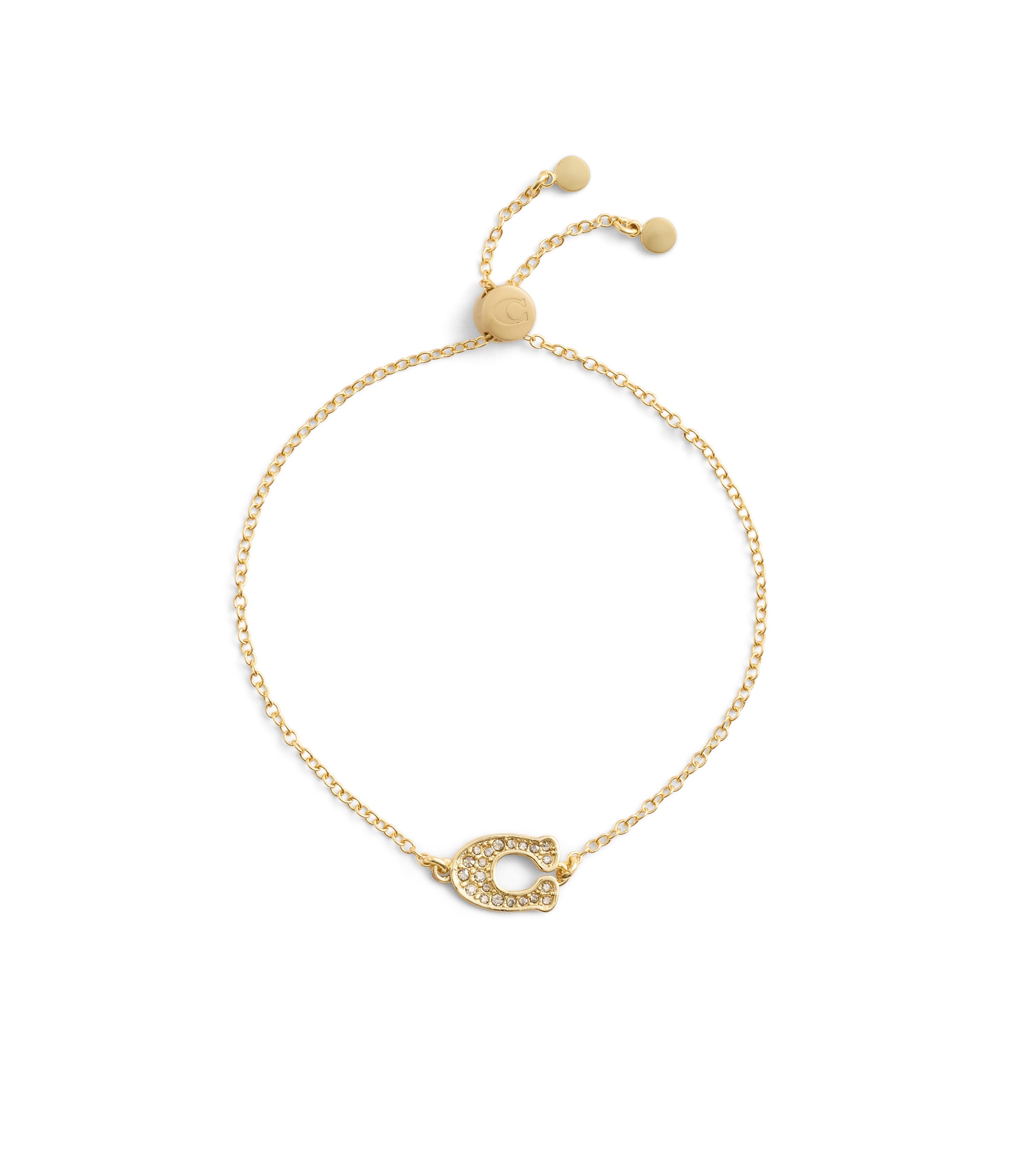 37493598GLD-Signature Pavé C Slider Bracelet-Gold