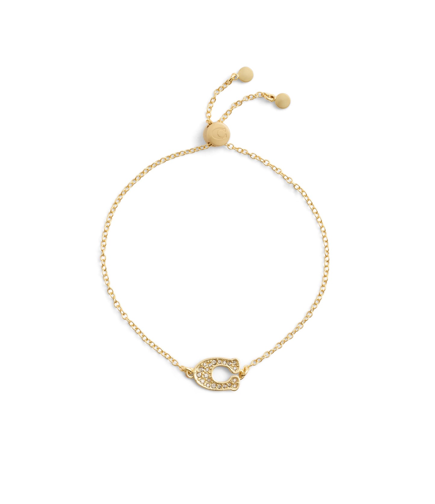 37493598GLD-Signature Pavé C Slider Bracelet-Gold