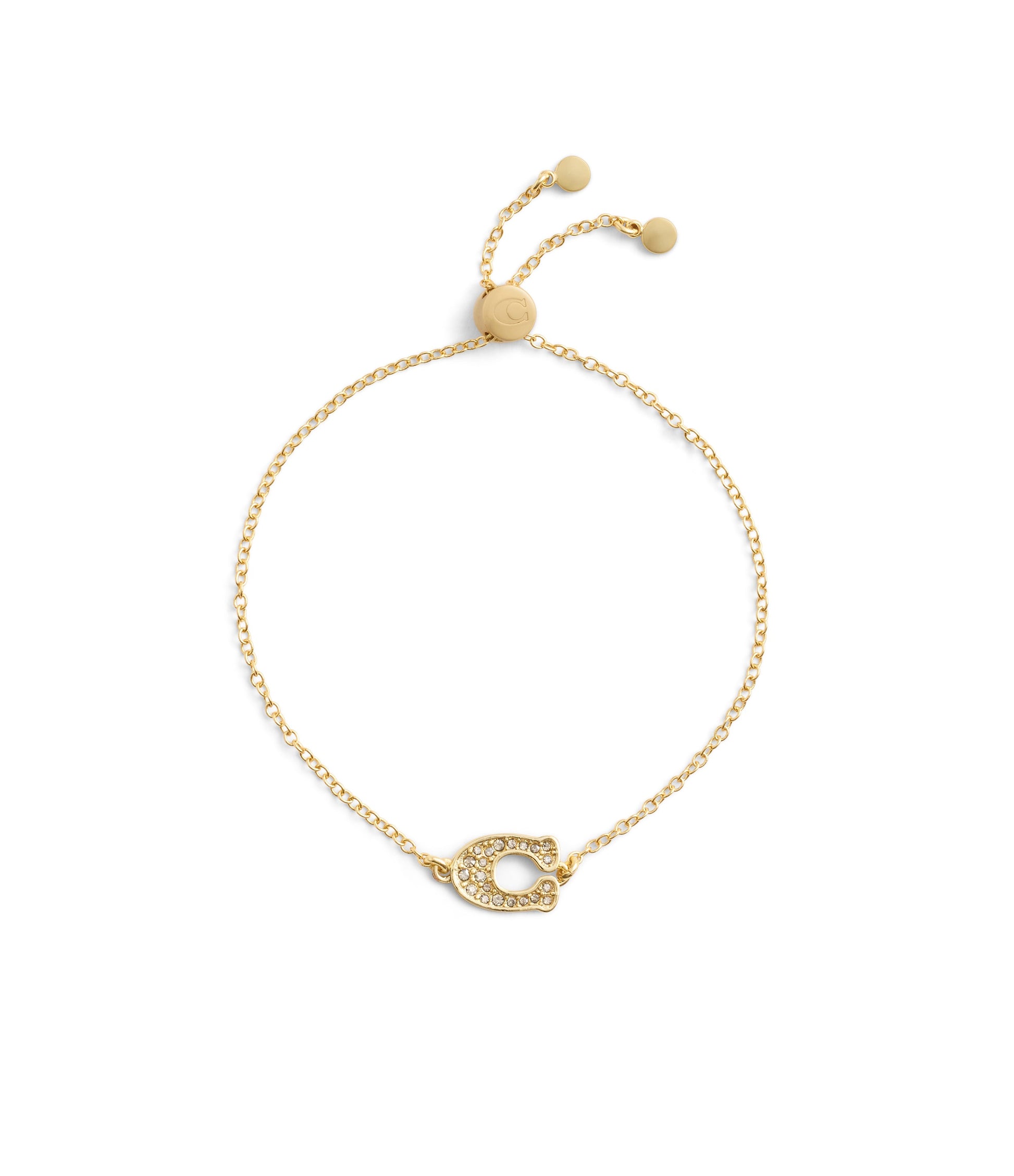 37493598GLD-Signature Pavé C Slider Bracelet-Gold