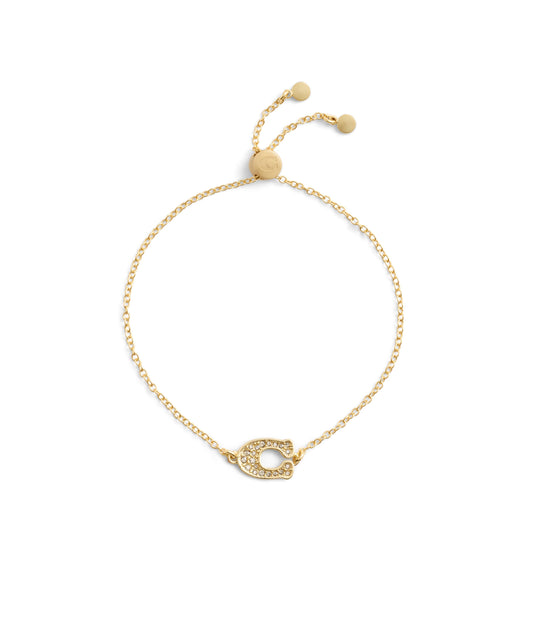 37493598GLD-Signature Pavé C Slider Bracelet-Gold